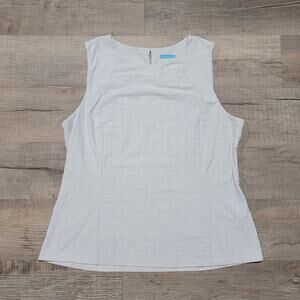 J McLaughlin Catalina Cloth Sleeveless Tank Blouse Geometric 3D Knit Stretch Top